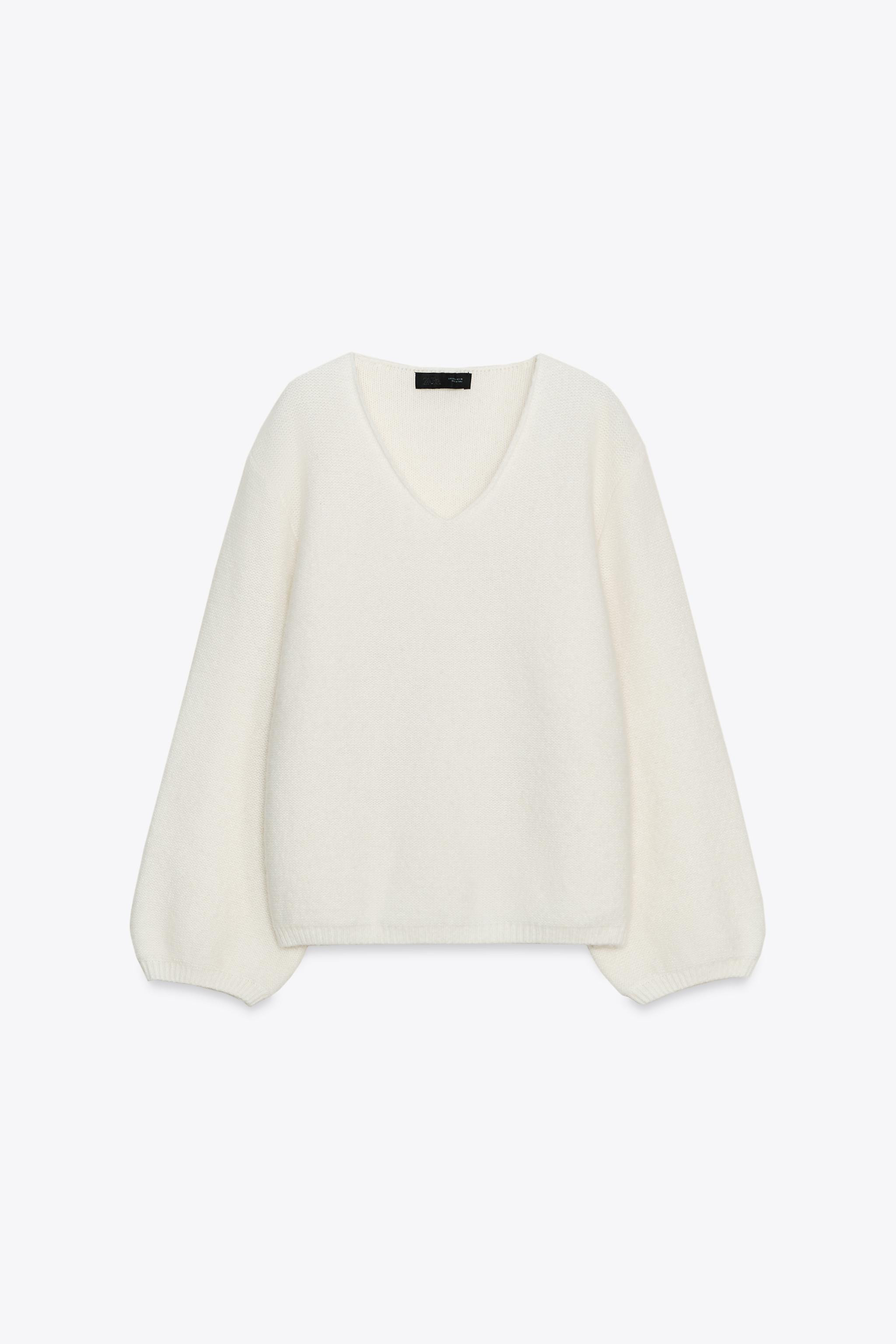 WOOL PUFF SLEEVE KNIT SWEATER | Zara UK