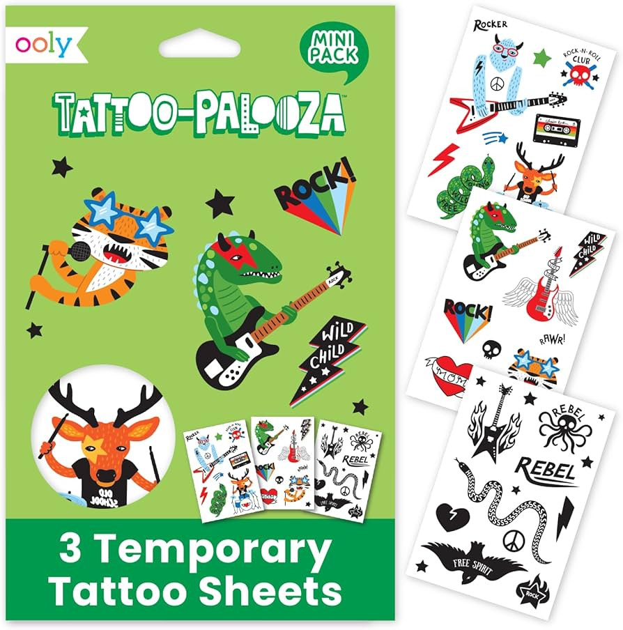 Ooly 50 Temporary Tattoos For Kids, Safe & Non-Toxic Kids Temporary Tattoo, Kids Party Favors for... | Amazon (US)