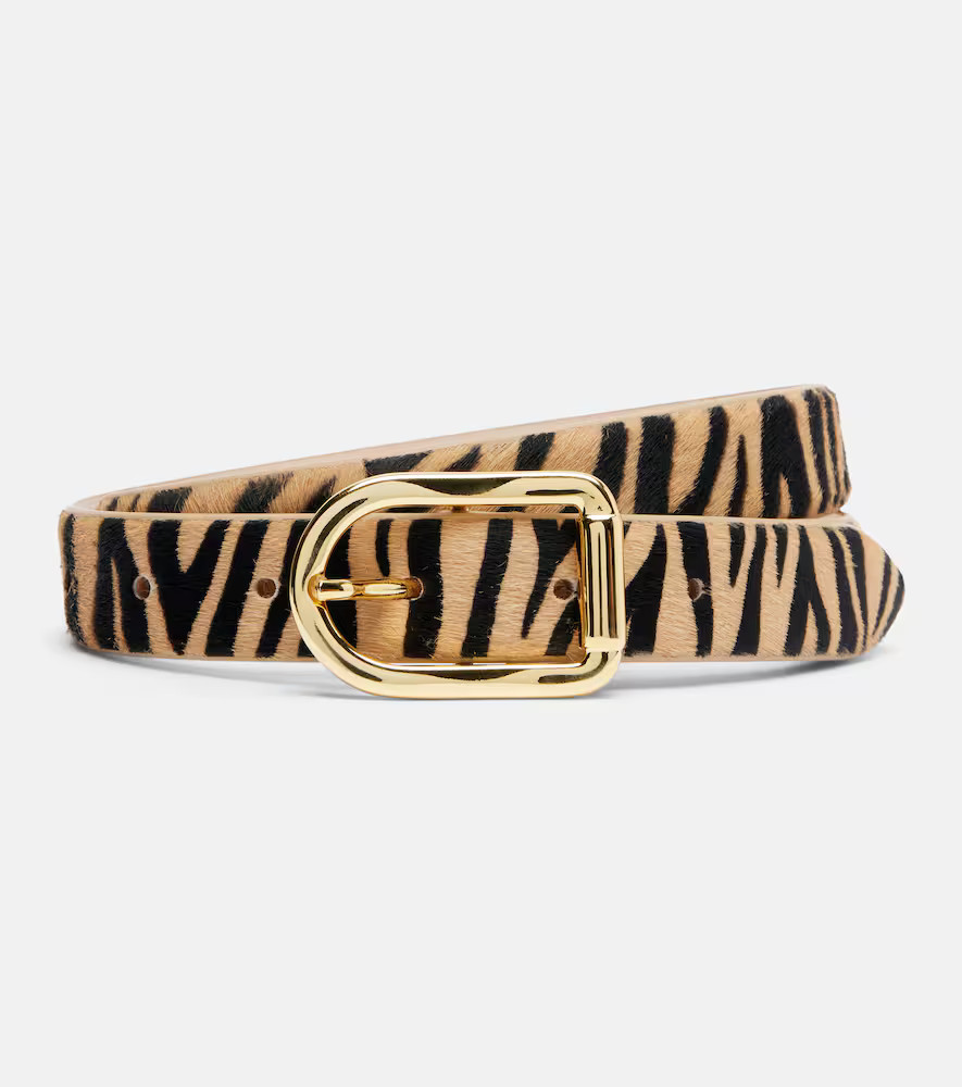 DÃ©hanche Mija zebra-print calf hair belt | Mytheresa (US/CA)