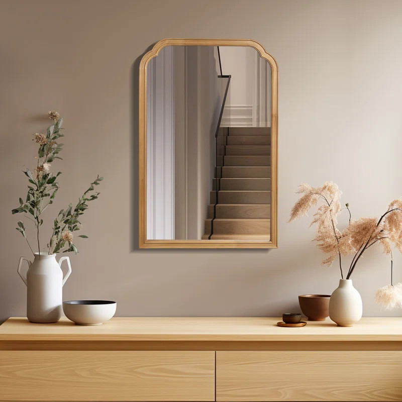 Ancalin Wood Accent Wall Mirror for Bathroom Bedroom Decorative Mirror | Wayfair North America