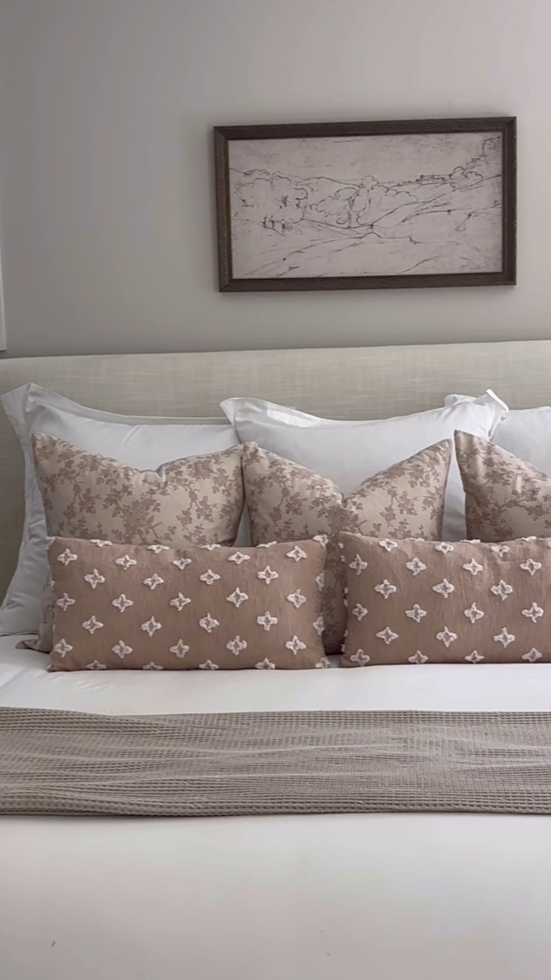 Can’t believe all of this bedding is Amazon - it looks so good!  🤍  all of my sizes are below! 
Bed - king 
White shams - 26x26 covers and 28x28 inserts 
Floral pillow covers (color is taupe) - 22x22 covers and 24x24 inserts
Lumbar ones in front - 24x12 for both covers and inserts!
Duvet insert and cover are both oversized king! 


Neutral bedding 
Bedroom decor
Bedroom furniture 



#LTKHome #LTKFindsUnder100 #LTKStyleTip