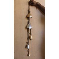 5 Vintage Bells Hanging Chime Mobile String Decoration 82cm Length Jute | Etsy (US)