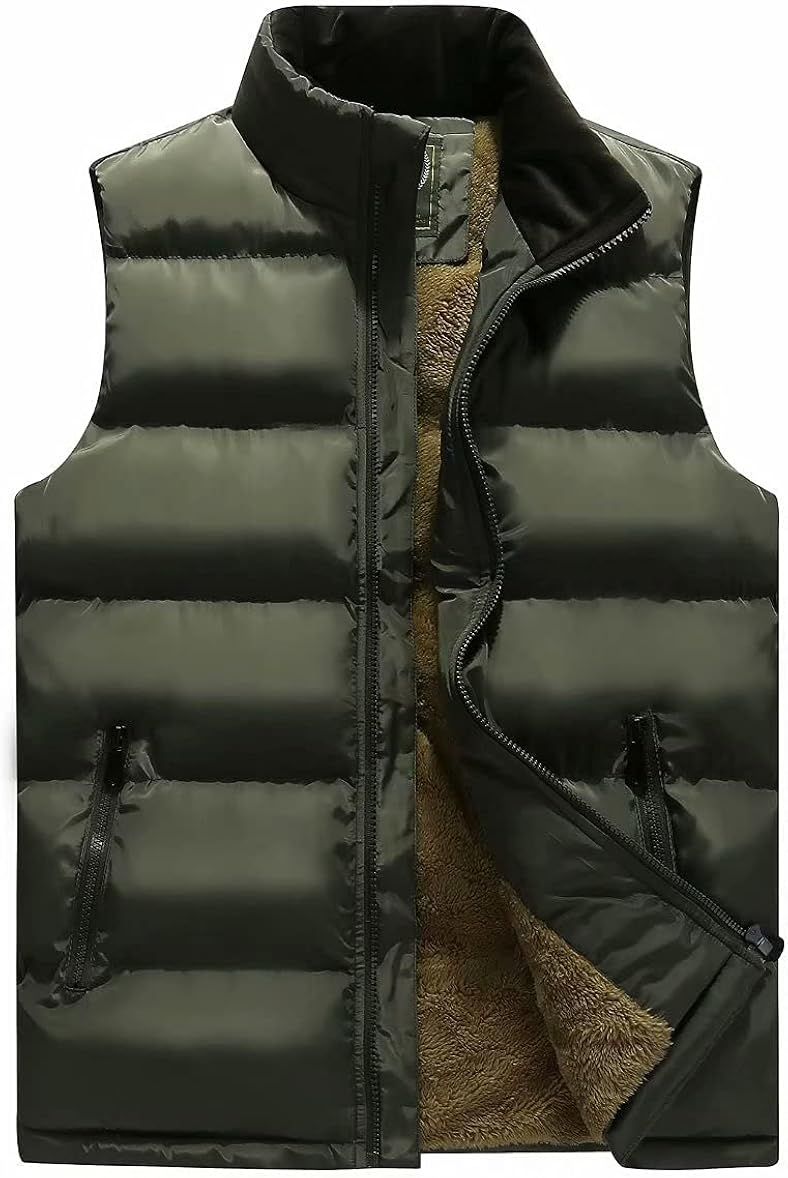 Msmsse Men's Winter Warm Outdoor Fleece Vest Outerwear Casual Sleeveless Jacket | Amazon (US)