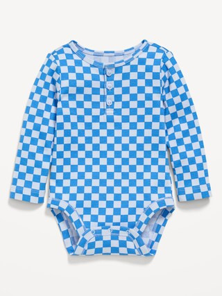 Printed Long-Sleeve Henley Bodysuit for Baby | Old Navy (US)