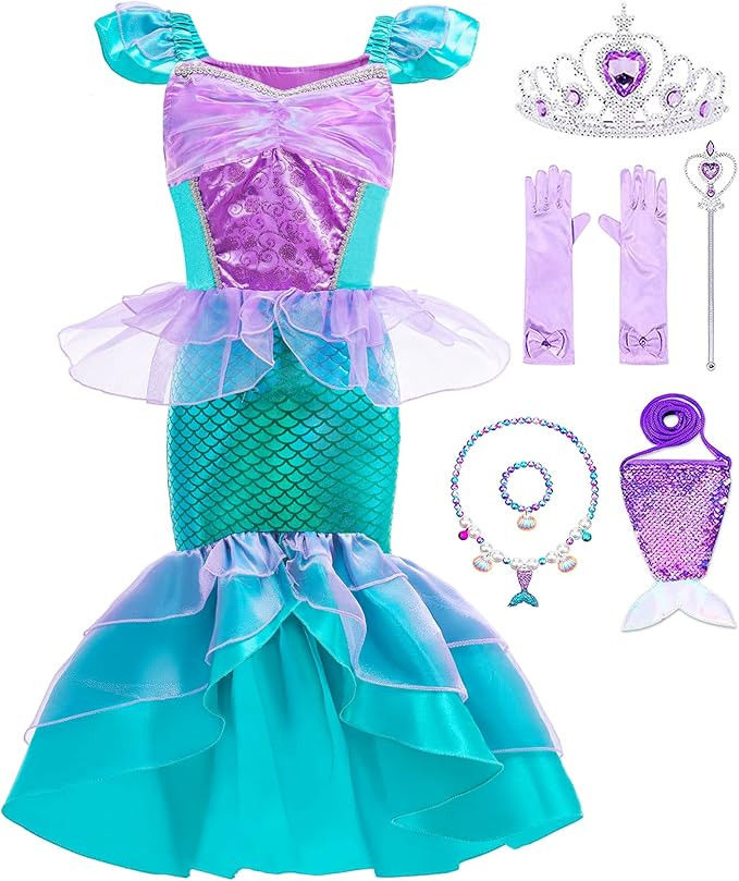 Oskiner Mermaid Costume for Girls,Mermaid Dress for Girls Kids | Amazon (US)