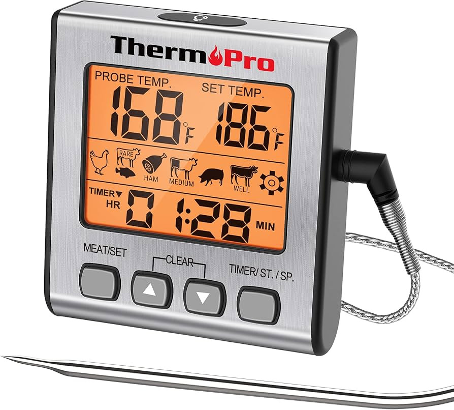 ThermoPro TP16S Digital Meat Thermometer Smoker Candy Food BBQ Cooking Thermometer for Grilling O... | Amazon (US)