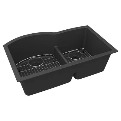 Elkay Quartz Classic 33" x 20-7/8" x 9-7/16" Single Bowl Drop-in Sink, Matte Black | Wayfair North America