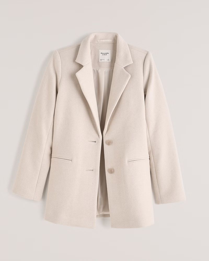 Women's Wool-Blend Blazer Coat | Women's Up To 40% Off Select Styles | Abercrombie.com | Abercrombie & Fitch (US)