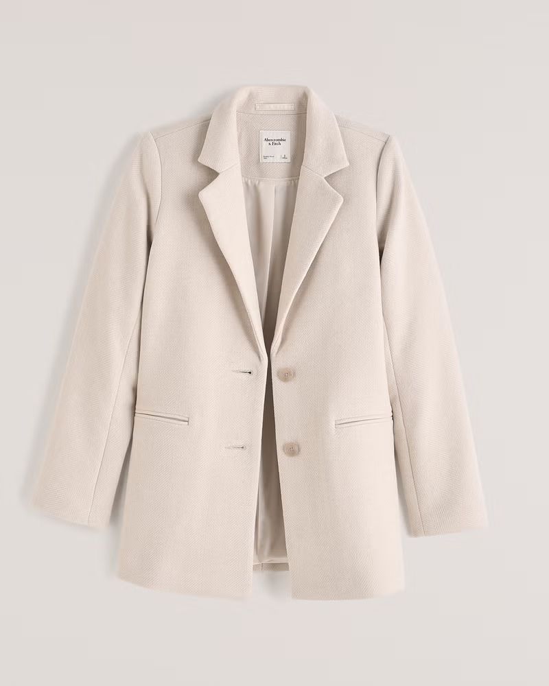 Women's Wool-Blend Blazer Coat | Women's Coats & Jackets | Abercrombie.com | Abercrombie & Fitch (UK)