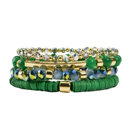YHAIOGS Wife St. Layer Green Bracelet Women s Green Bracelet Message Bracelet Clay Beads Boho Suit | Walmart (US)