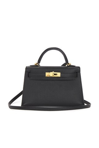 Hermes Veau Epsom Kelly 20 Handbag in Black | FWRD 