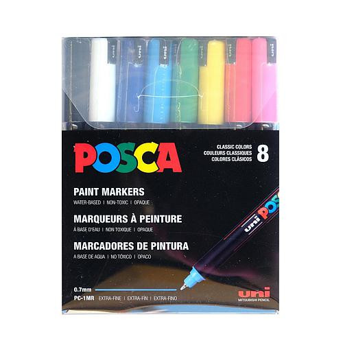 uni POSCA Uni Posca Paint Markers 8-Color Extra Fine Tip Set | HSN