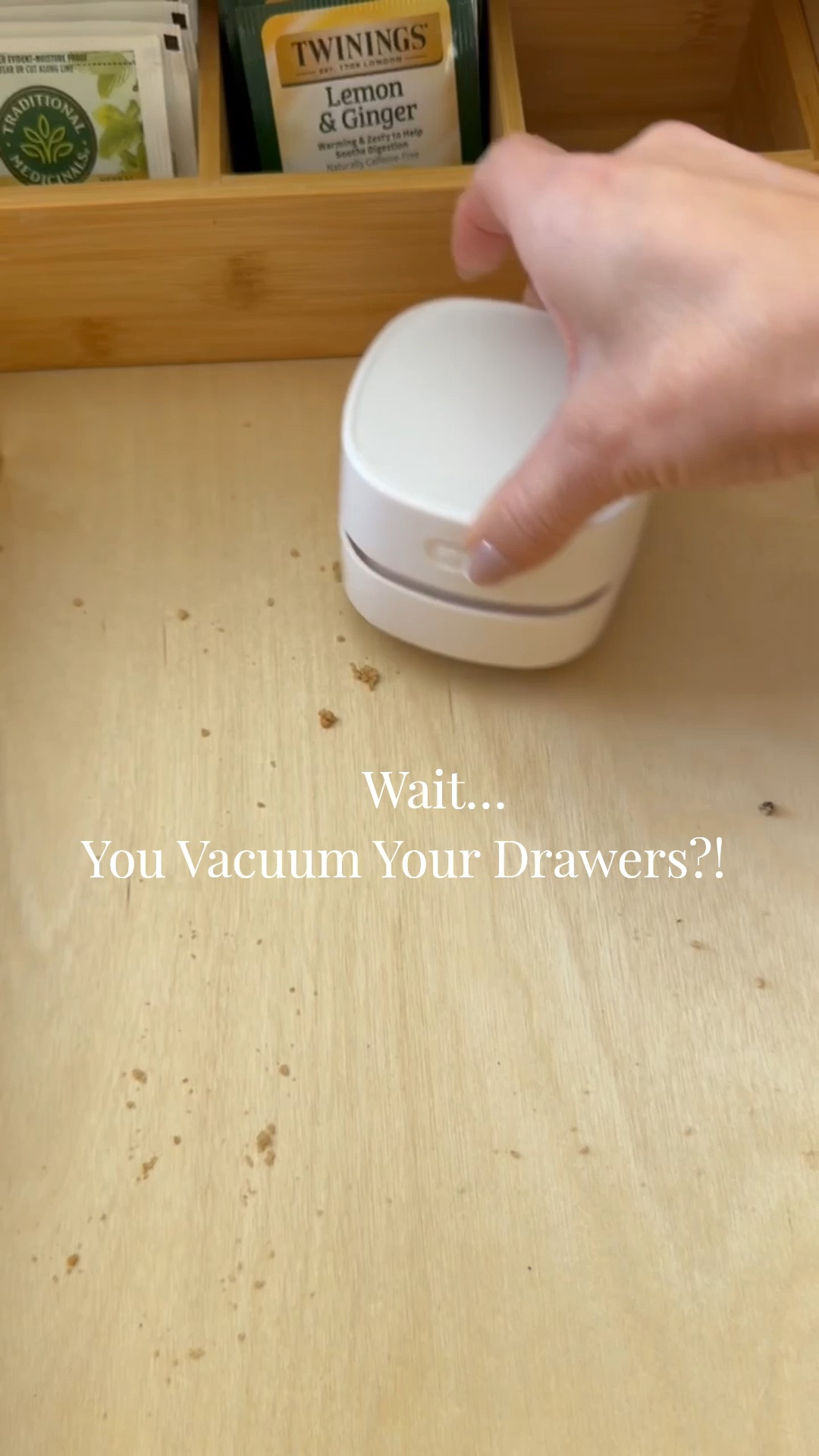 Everyone uses this tiny vacuum for their desk… but I use mine in my kitchen drawers! 🤯 It’s the easiest way to pick up crumbs, coffee grounds, spices, & all those little messes your regular vacuum can’t reach. Trust me!!! You’ll start using it everywhere ✨

#LTKU #LTKHome