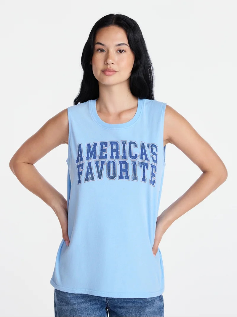 Americana Women's America's Favorite Graphic Muscle Tank Top from Way to Celebrate, Sizes S-XXXL | Walmart (US)