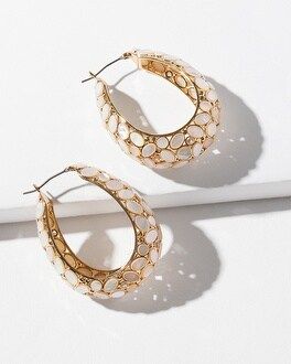 Mother of Pearl Gold Tone Hoops | Chico's