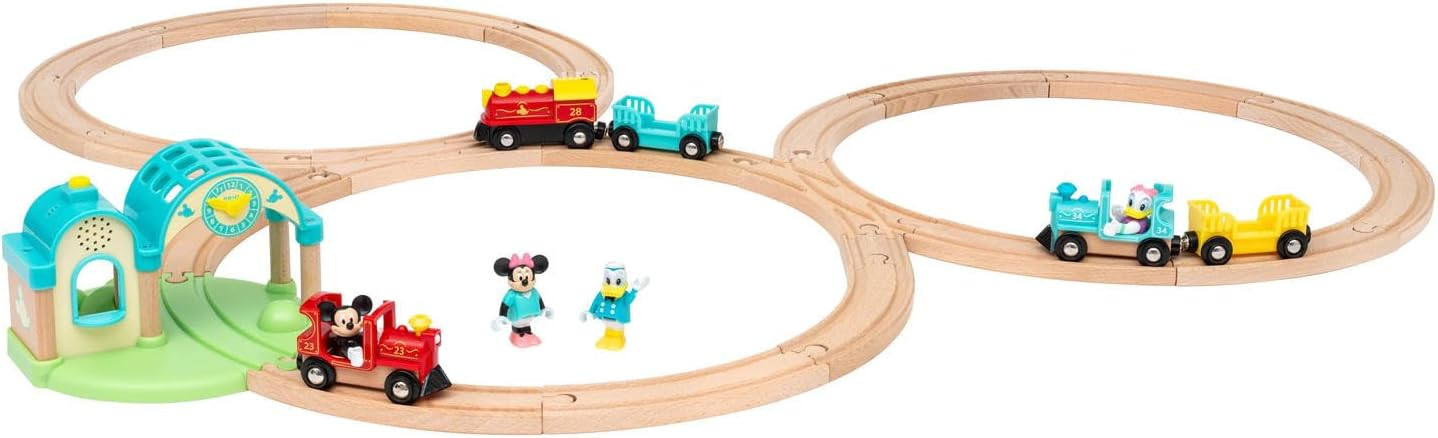 Ravensburger BRIO 32292 Disney Mickey's Deluxe Wooden Railway Set | Wooden Toy Train Set for Kids... | Amazon (US)