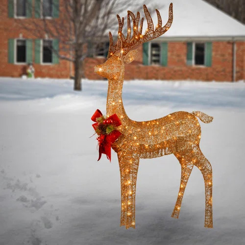 The Holiday Aisle® 48in. Standing Reindeer with LED Lights | Birch Lane