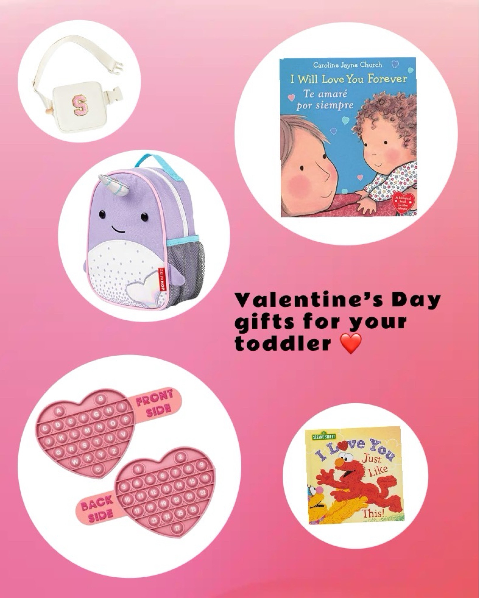 My favorite Toddler Gifts for Valentine’s Day! 💕

Skip hop is having a sale so this backpack is under $15. My favorite part is that it has a chest strap so the backpack doesn’t fall off. 

And those pop it’s actually have the alphabet on one side & numbers on the other. Great new way to continue learning.

#LTKGiftGuide #LTKSeasonal #LTKKids