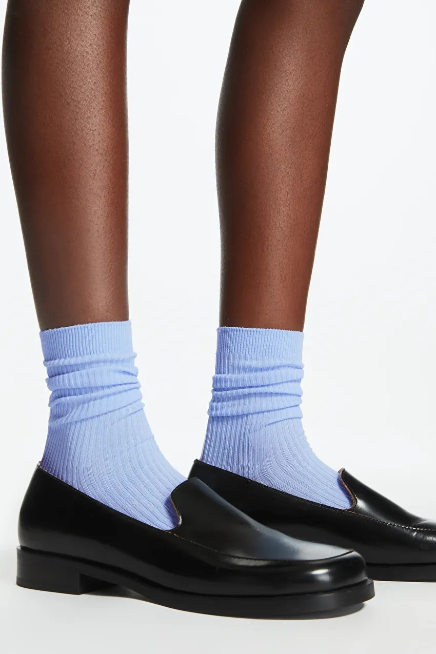 2-PACK RIBBED SOCKS - Light blue - COS | COS UK