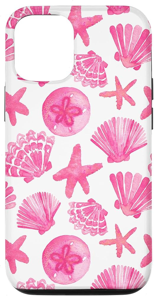 iPhone 14 Coastal Granddaughter Preppy Shells Abstract Coral Pink Case | Amazon (US)