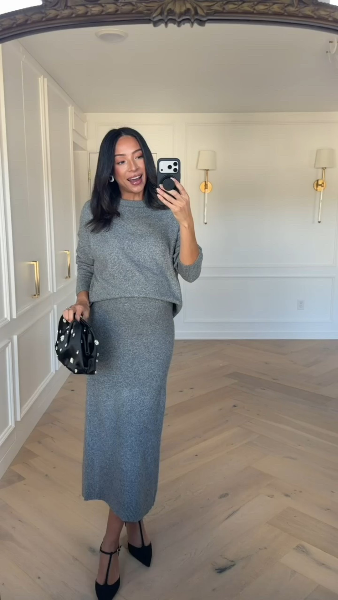 Express is 25% OFF!! How fun is this matching sweater set styled for the holidays! Add some festive accessories and you’re done ✨ Wearing size M grey sweater (fits oversized) and size S maxi skirt 

Holiday outfit 
Holiday party outfit 
Office party outfit 
Work outfit 
Matching set 
Sweater set

#LTKHoliday #LTKBump #LTKStyleTip