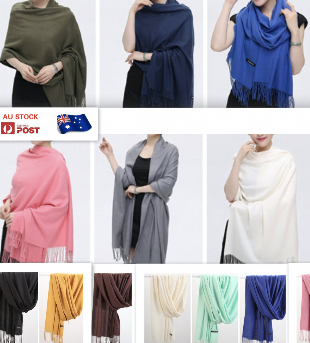 AU STOCK OVERSIZE CASHMERE PASHMINA SOLID WRAP SOFT SCARF/SHAWL SC019  | eBay Australia | eBay AU