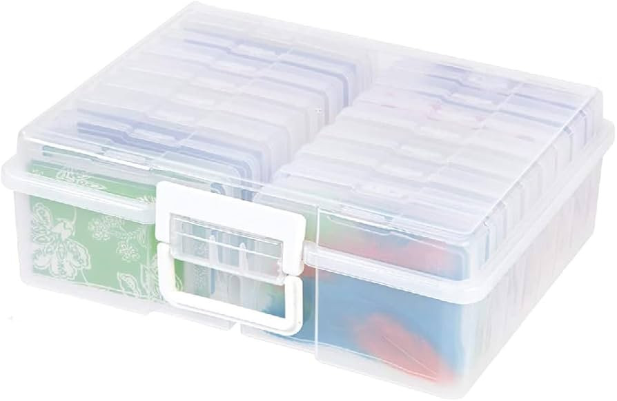 SUNMAIO 4" x 6" Photo Cases and Clear Craft Keeper with Handle - 16 Inner Cases Plastic Storage C... | Amazon (US)