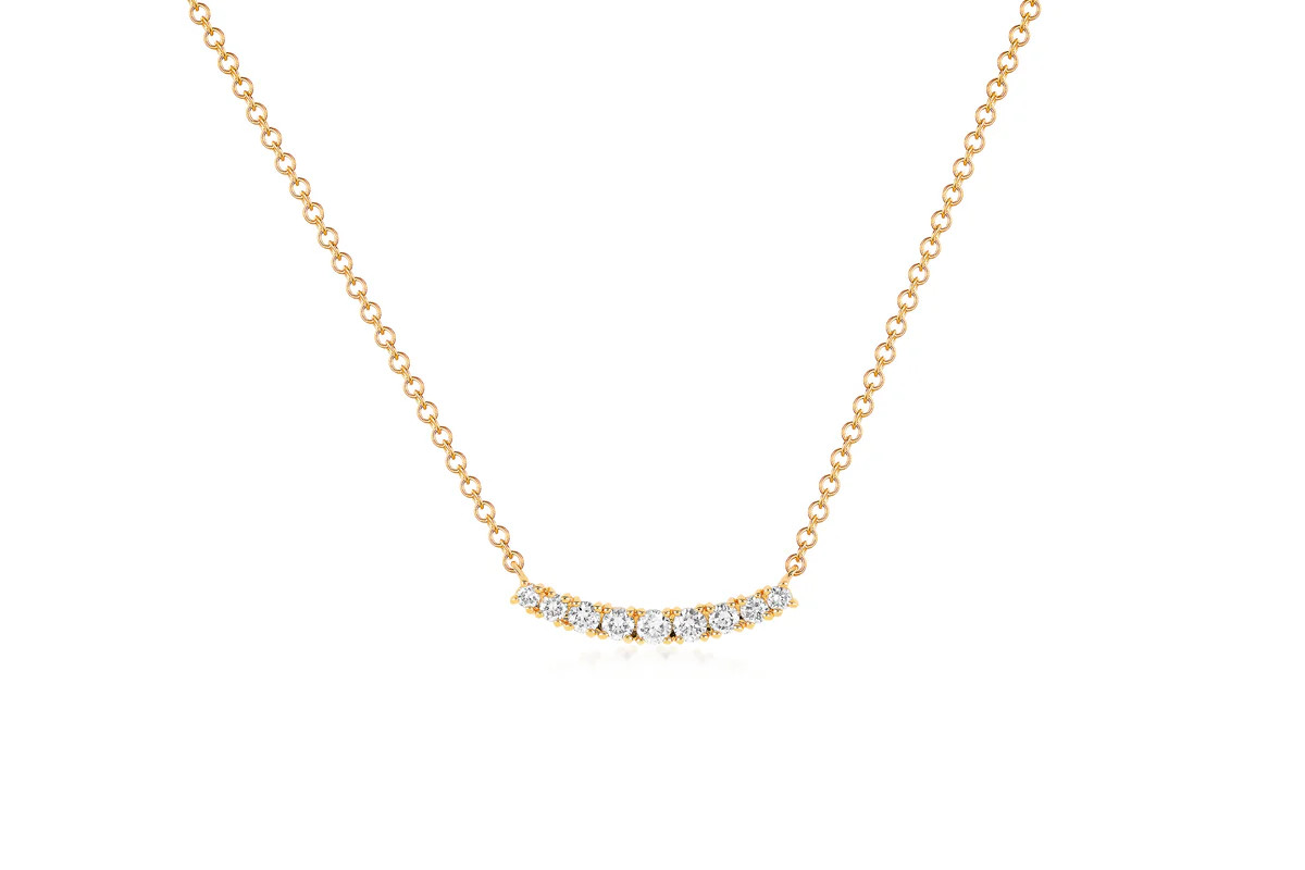 Full Cut Diamond Arc Necklace | EF Collection