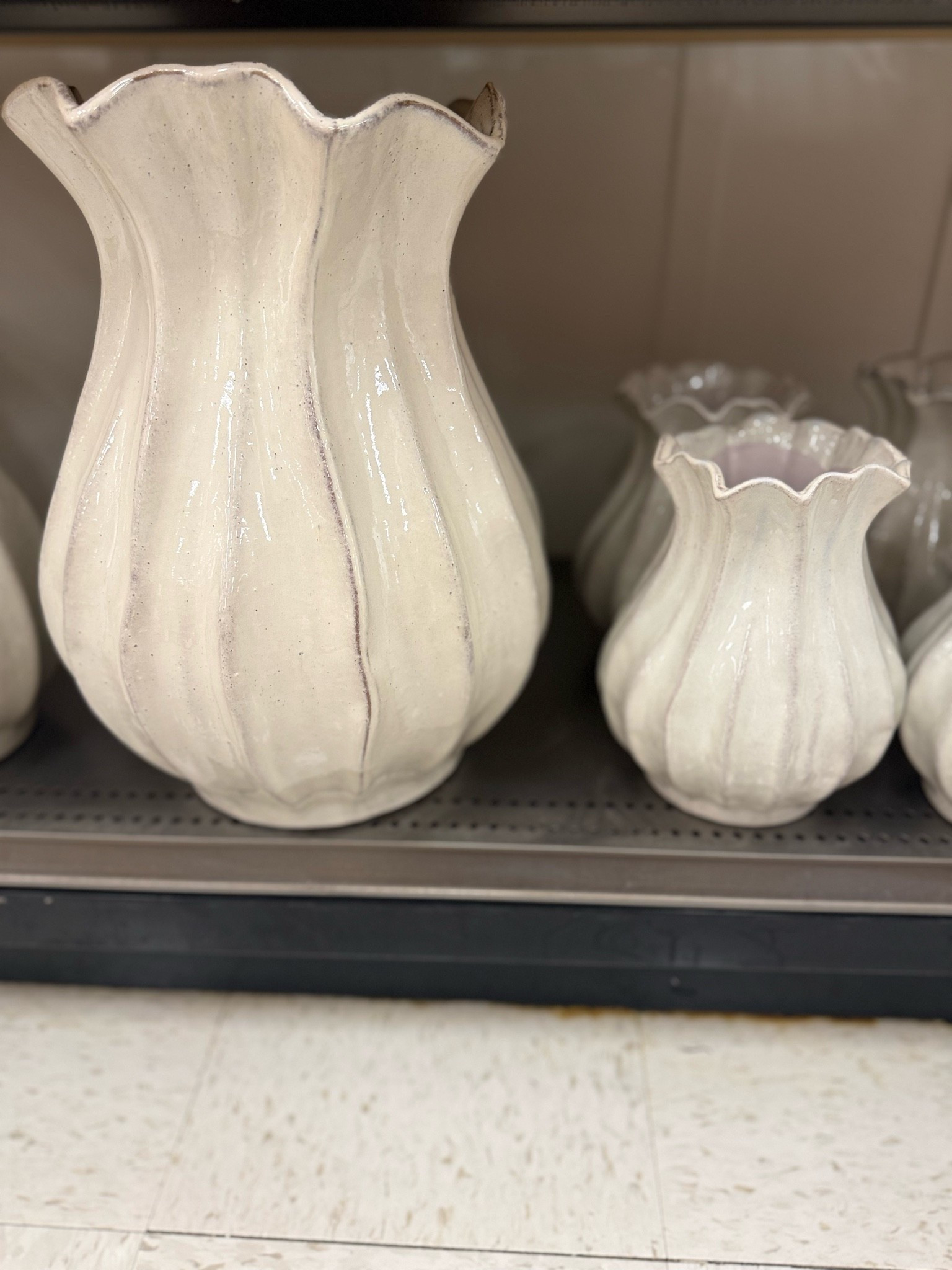 White cream vase