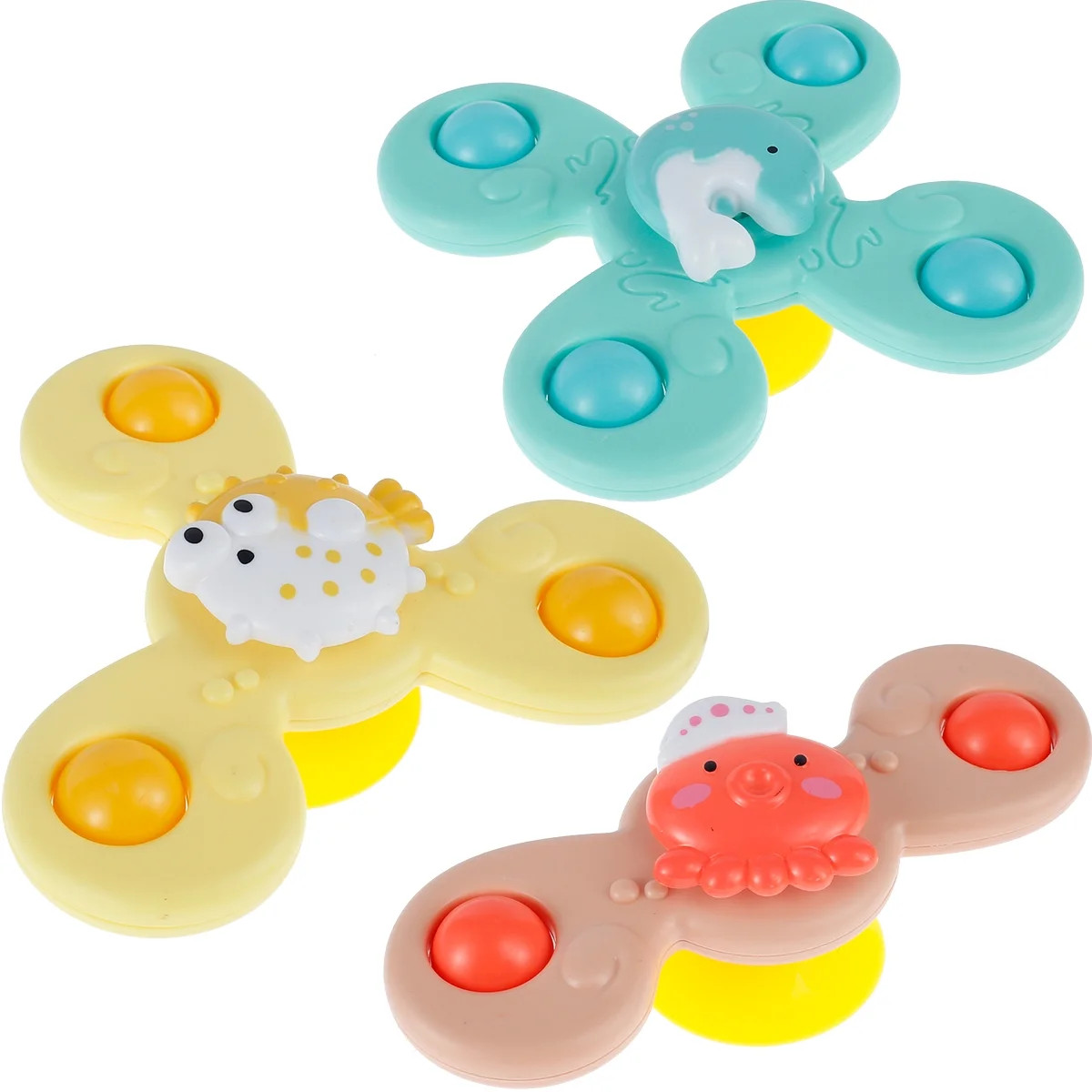 Strong Suction Cup Spinning Top Toy for Toddlers Cartoon Ocean Series Spinner Toys Novelty Spinni... | Walmart (US)