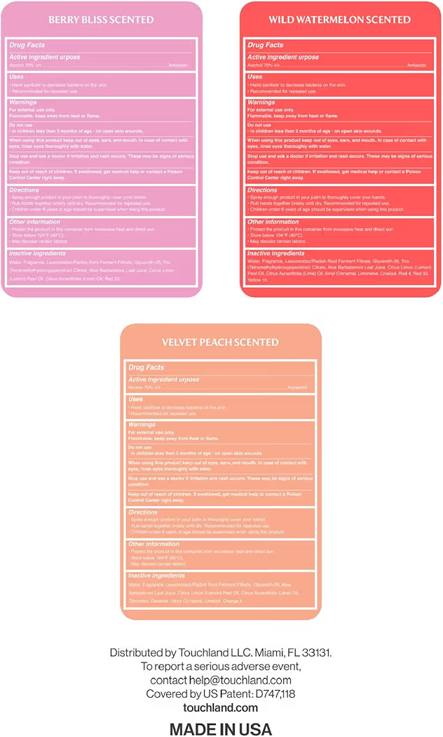 Touchland Power Mist Hydrating Hand Sanitizer Spray, JUICY Trio Set (Watermelon, Peach, Berry), 1... | Amazon (US)