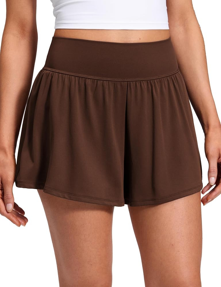 CRZ YOGA Softretch 2 in 1 Flowy Shorts | Amazon (US)