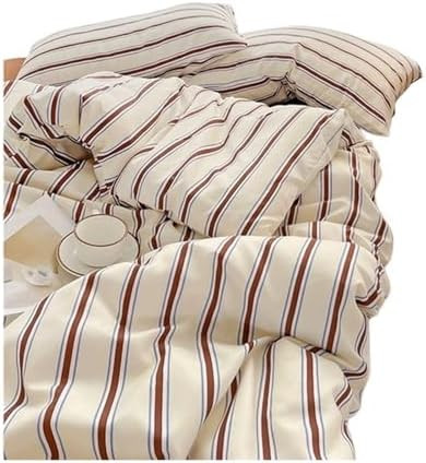 Cotton Duvet Cover Set Pure Cotton Home Textile Striped Bedding Set Simple Soft Duvet Cover Sheet... | Amazon (CA)