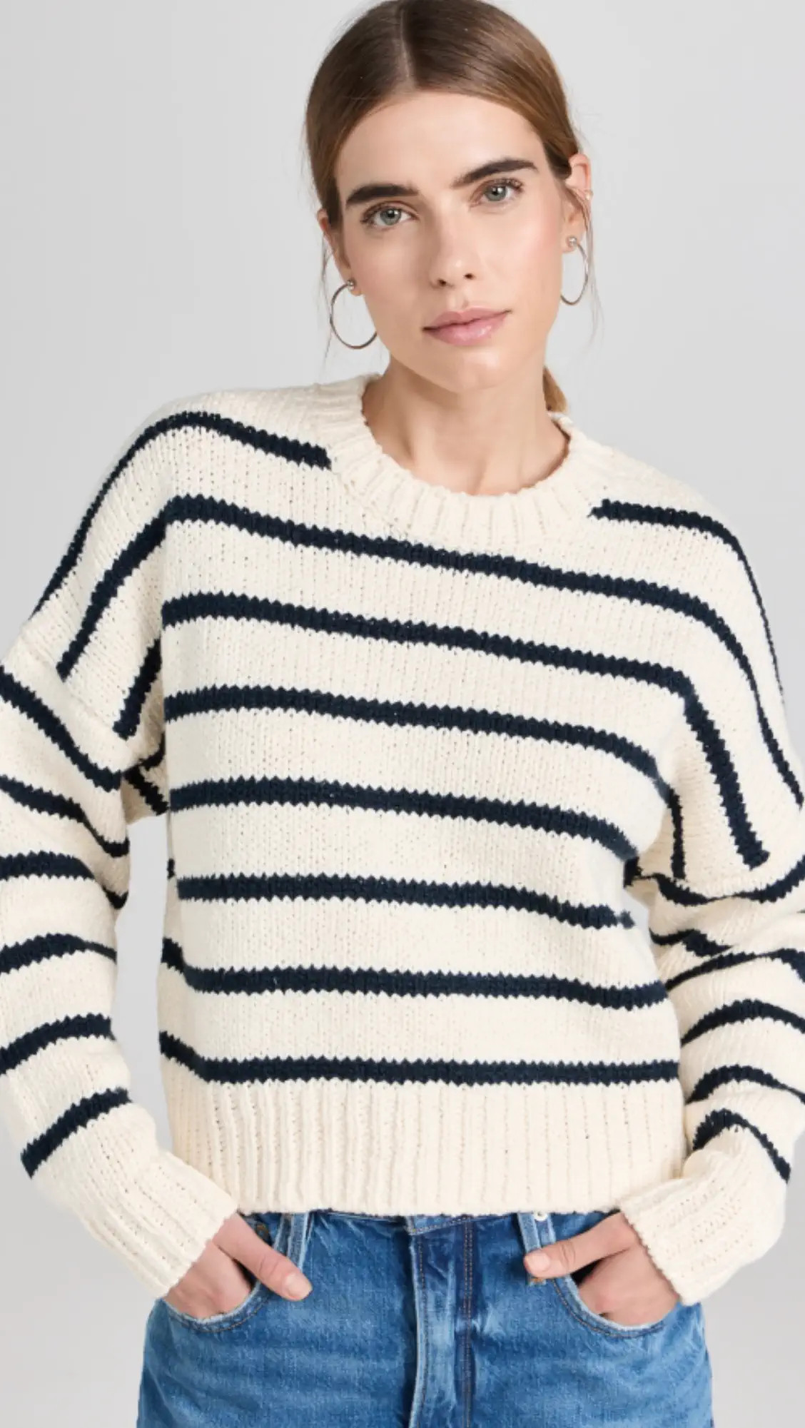 FRAME Oversized Crop Crew Sweater | Shopbop | Shopbop