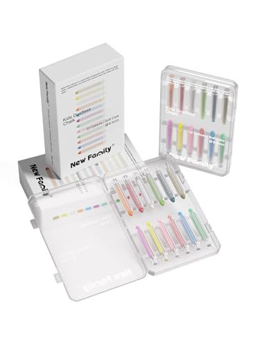 NewFamily Dustless Chalk 2-Pack, 24 Sticks (2×12 Colors) – Non-Toxic, Washable Sidewalk & Blackboard Chalk for Kids & Toddlers, Smooth Bold Colors | Amazon (US)