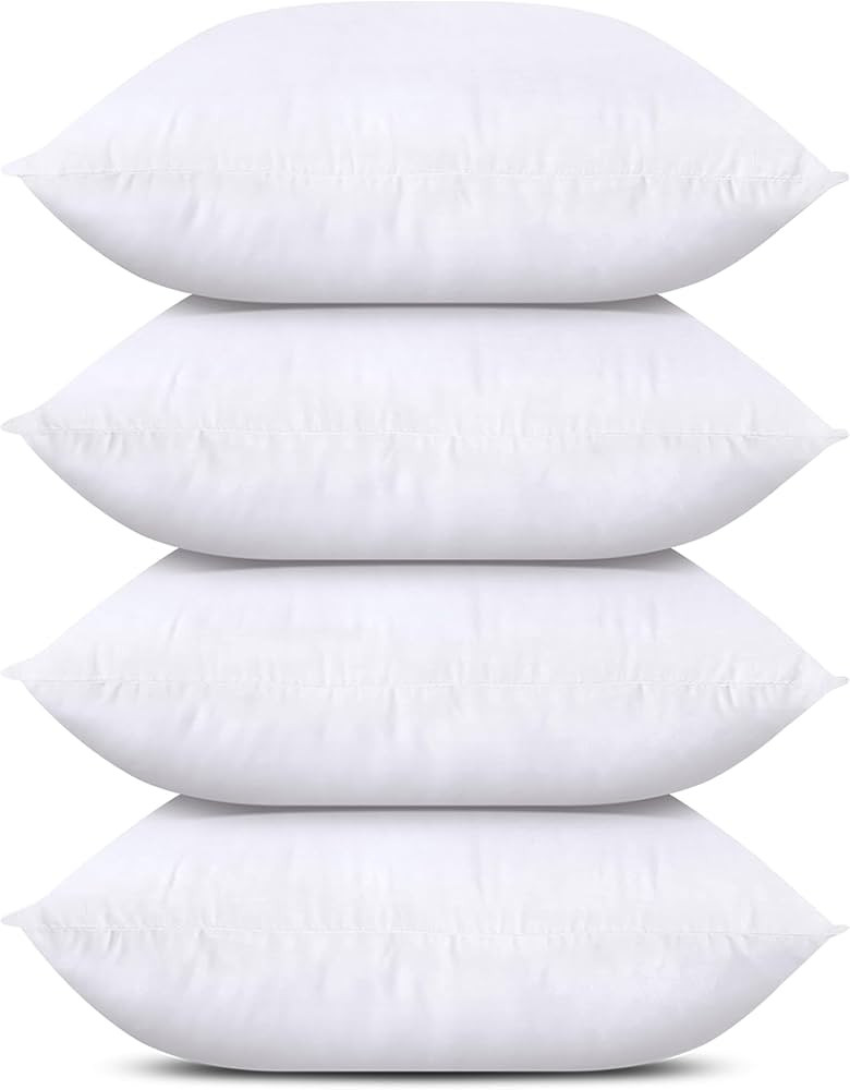 Utopia Bedding Throw Pillows (Set of 4, White), 20 x 20 Inches Pillows for Sofa, Bed and Couch De... | Amazon (US)