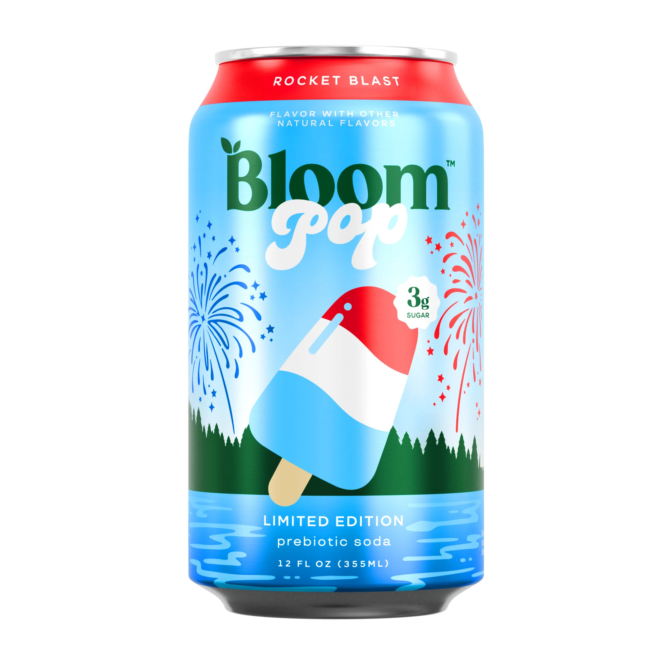 Bloom Nutrition Pop Prebiotic Soda, Rocket Blast, 12 fl oz Can | Walmart (US)