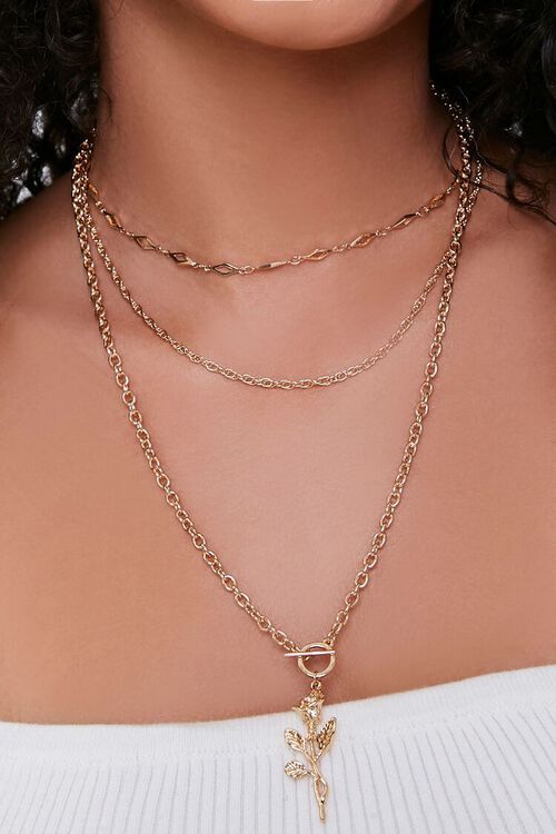 Rose Pendant Layered Necklace | Forever 21 (US)