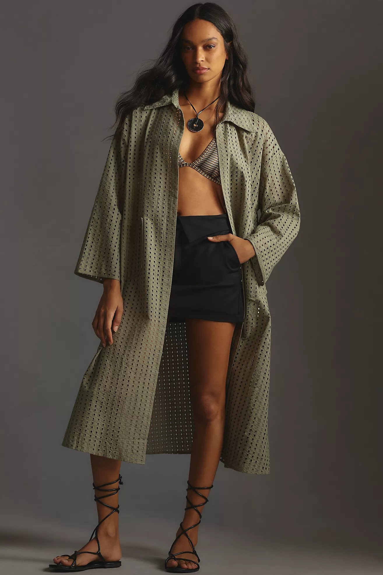 By Anthropologie Collared Eyelet Duster | Anthropologie (US)