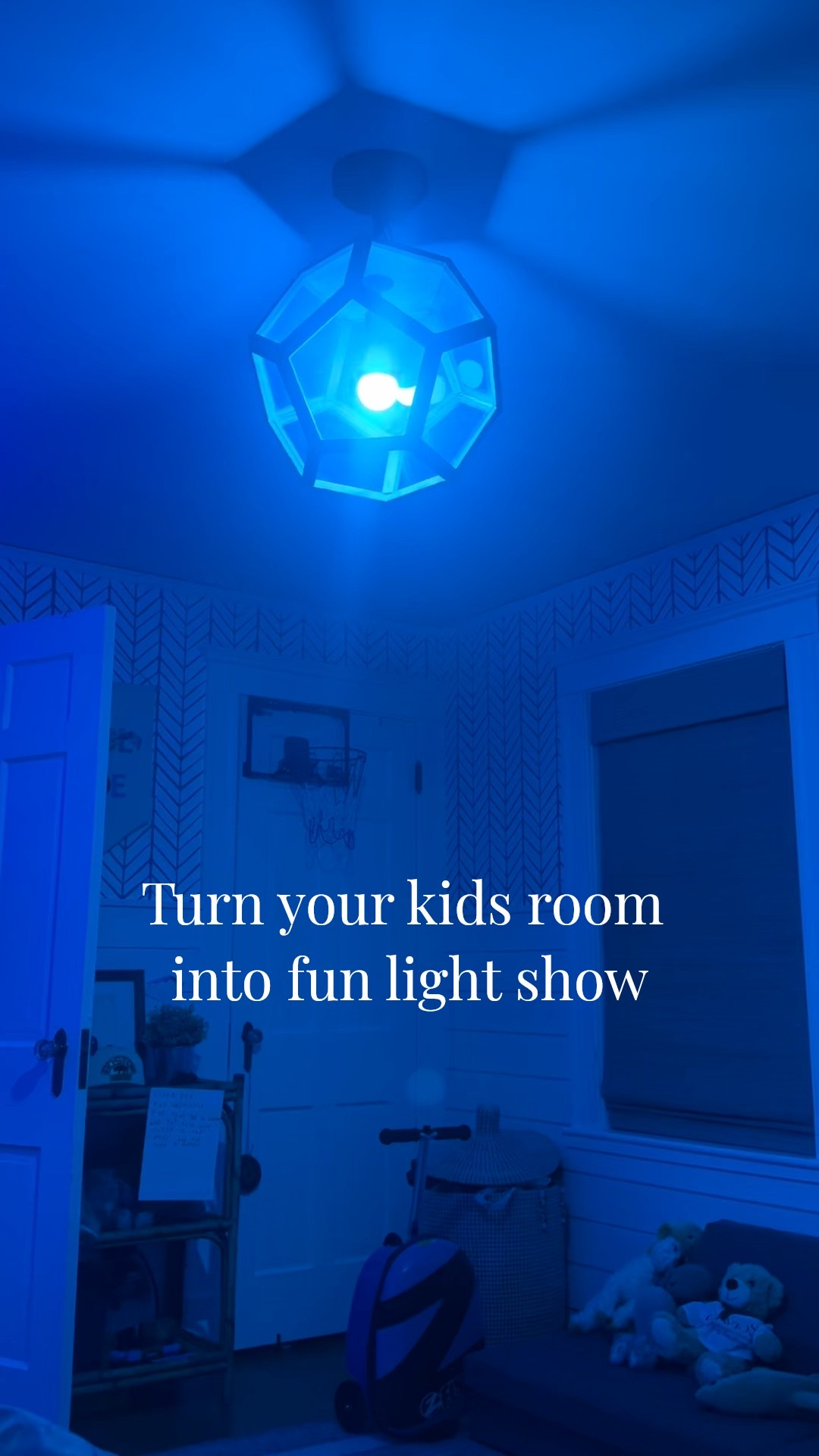 These lightbulbs have so many fun options but also function as regular lightbulbs #kidsroom #colorlights #kidsbedroom 