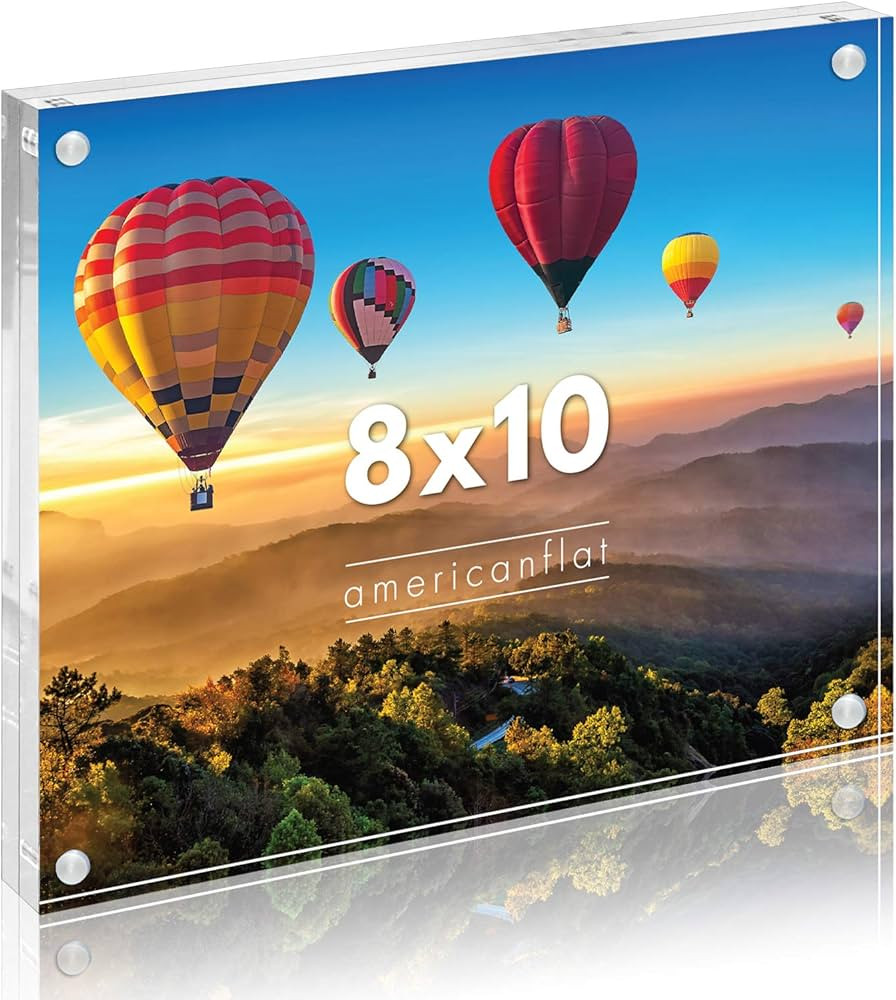 Americanflat 8x10 Acrylic Picture Frame - Clear Picture Frame with Magnetic Corners - Acrylic Pho... | Amazon (US)