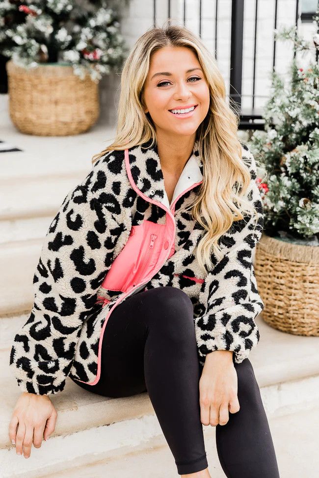 All The Possibilities Pink Leopard Print Sherpa Jacket  DOORBUSTER | Pink Lily