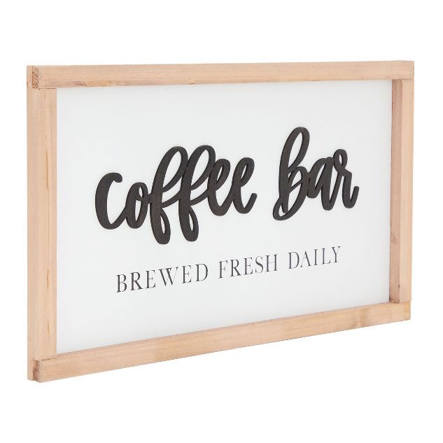 Farmlyn Creek Coffee Bar Sign, Wooden Farmhouse Coffee Bar Decor with Hooks, 16 x 9 In | Target