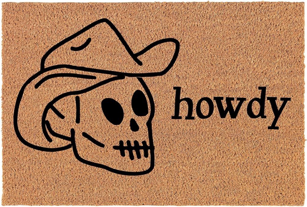Welcome Doormat Coco Coir Door Mat Howdy Skull (30" x 18") | Amazon (US)
