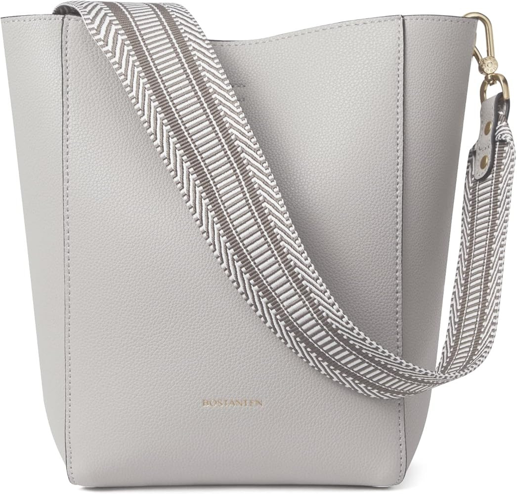 BOSTANTEN Leather Purses and Handbags for Women Designer Hobo Bucket Bag Fashion Small Crossbody ... | Amazon (US)