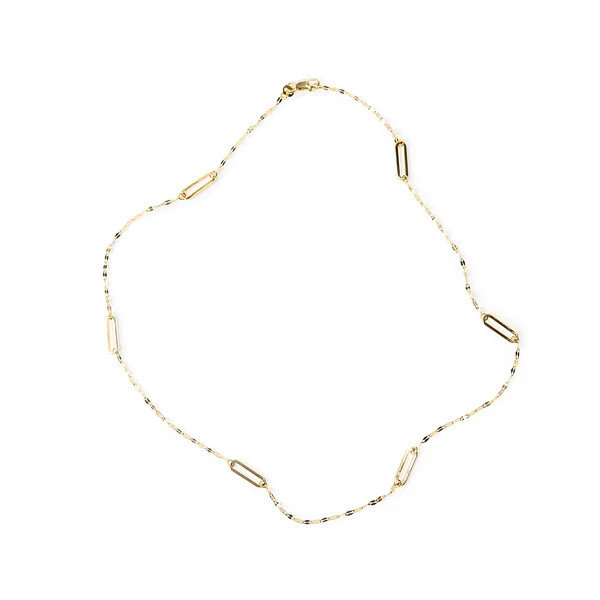Alternating Paperclip hammered chain | Ash Hoffman Jewelry