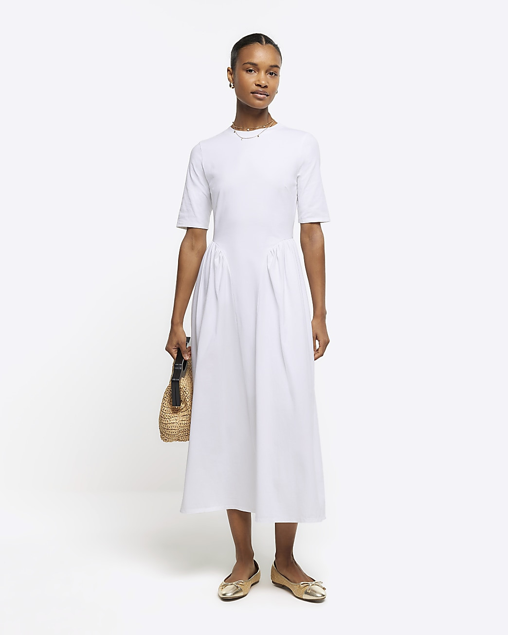 White t-shirt midi dress | River Island (UK & IE)