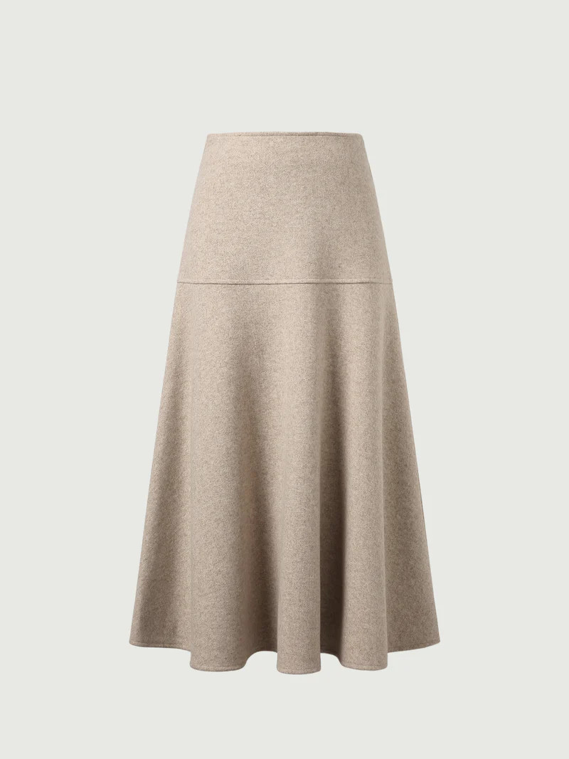 Wool-like Flared Maxi Skirt | OGLmove