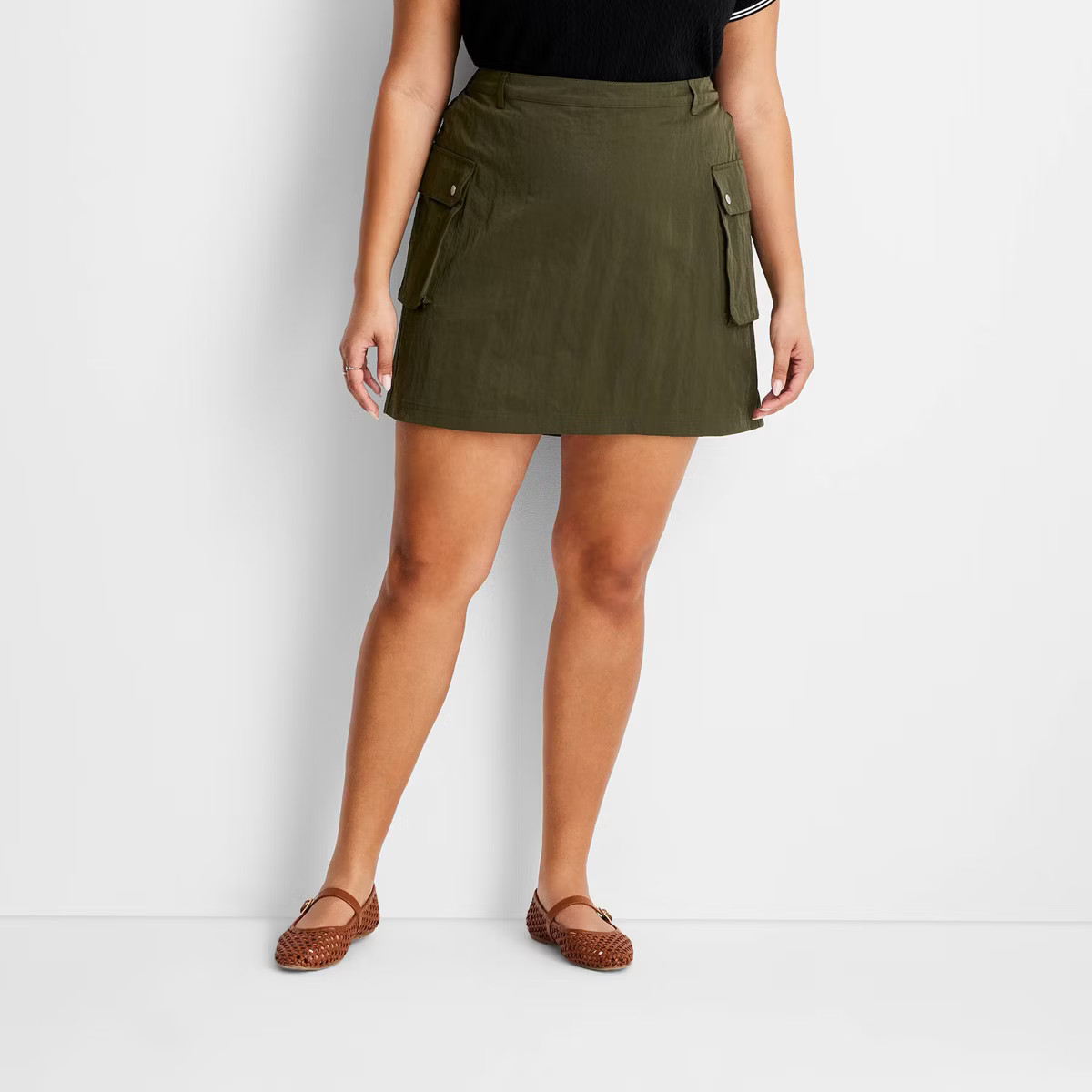 Women's Cargo Mini Skirt - Future Collective Dark Olive Green | Target