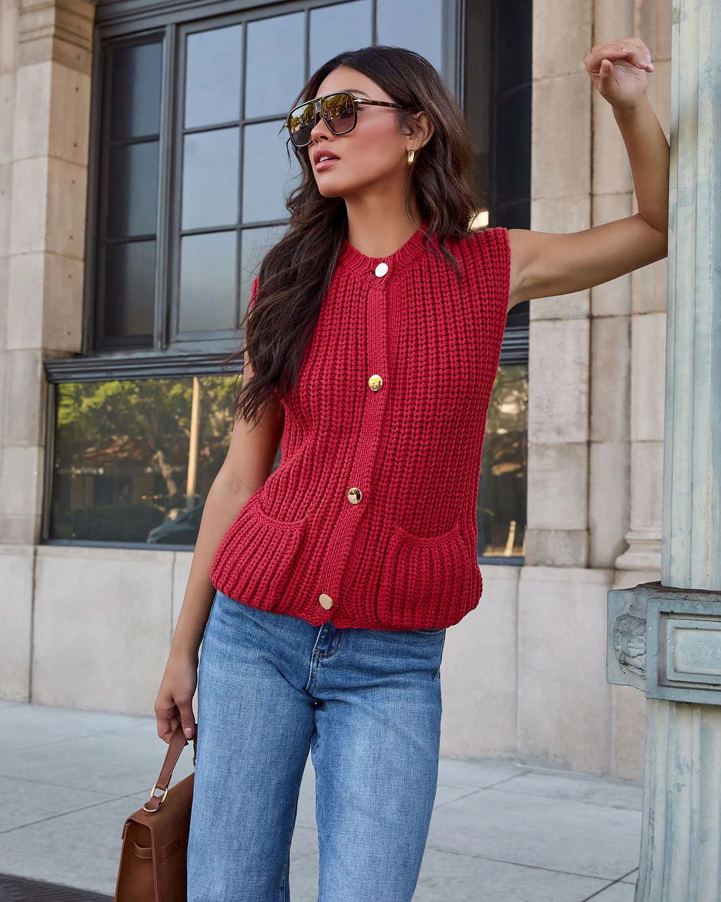 Sweet Gather Knit Button Down Sweater Vest | VICI Collection